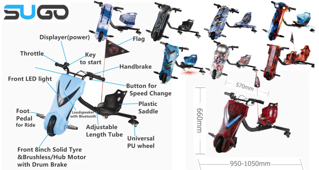 Hot Selling Electric 3 Wheels 360 Degree Drift Ride Car Drift Scooter