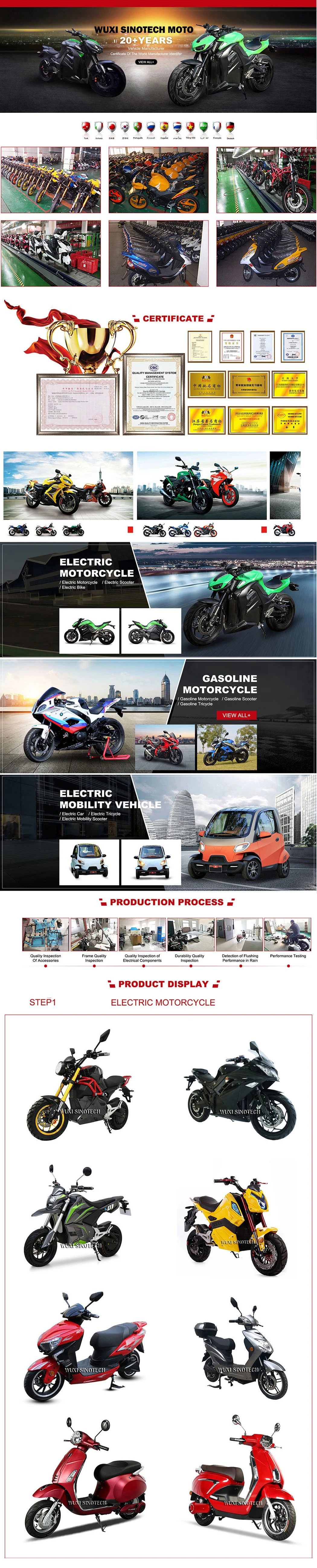 Long Range EEC Electric Scooter Motorcycle Adult Electric Motorcycle