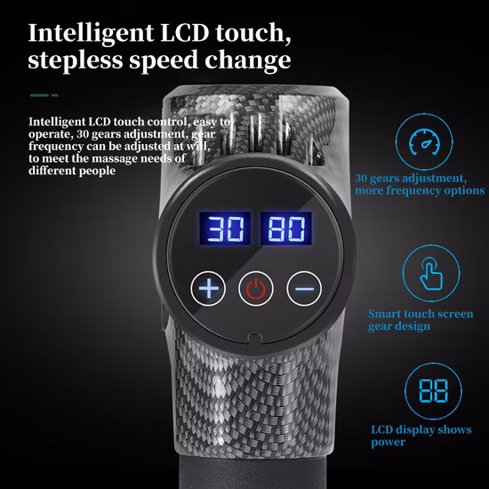 新しい振動マッサージガン、治療マッサージャー、ボディ筋膜メッセージガン、30スピード深部組織筋膜ガンが10％オフ